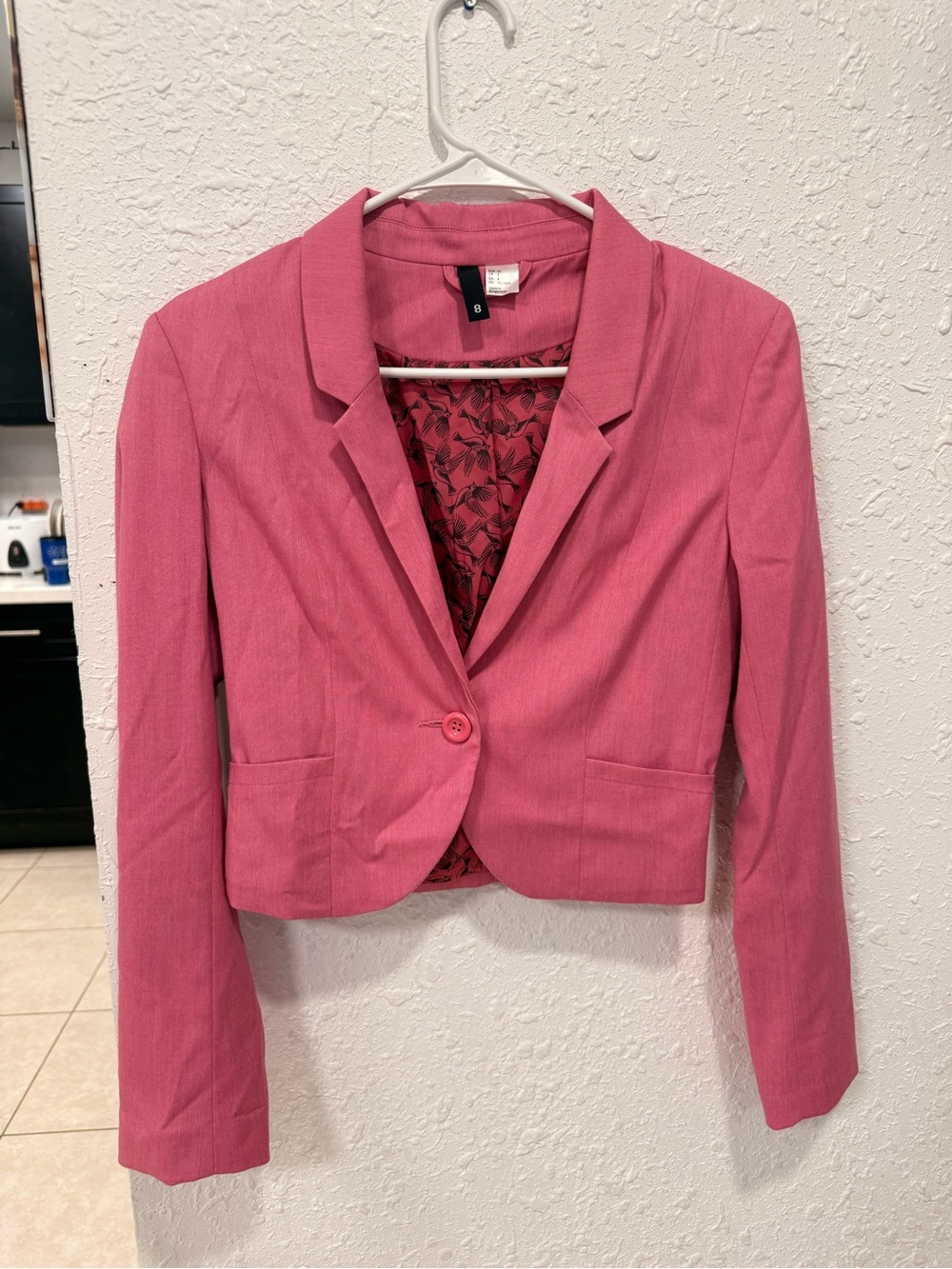 Women’s Pink Cropped Blazer Jacket